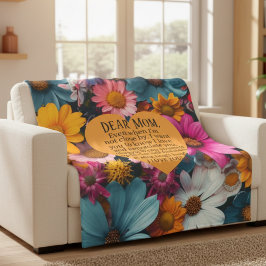Dear Mom Floral Fleece Blanket Love Gift フリースブランケット