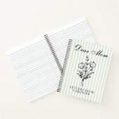 Dear Mom | Green Stripe Mom Gratitude Diary Custom ノートブック (内部)