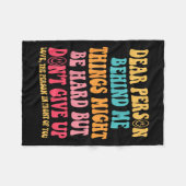 Dear Person Behind Me Don't Give Up, Insrational Q フリースブランケット (正面(横))