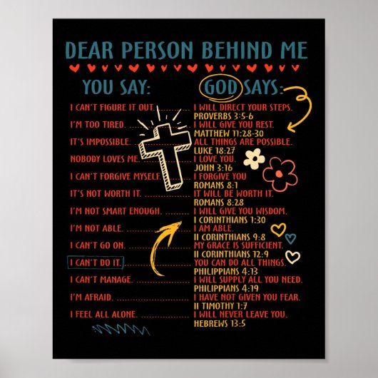 Dear Person Behind Me You Say God Says Insration C ポスター (正面)