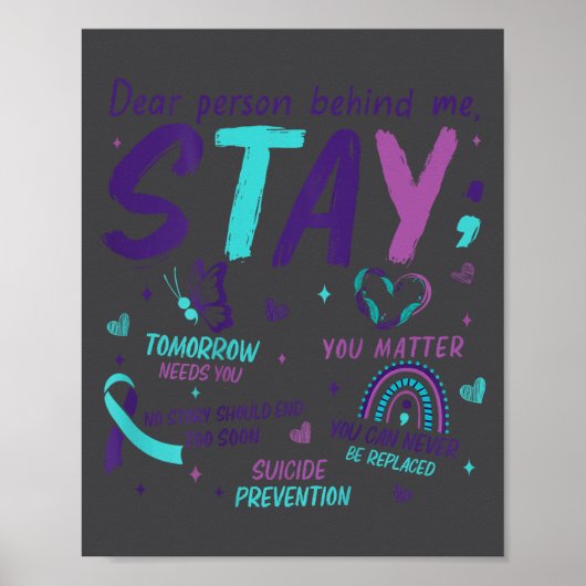 Dear Person Behind Me You Suicide Awareness ポスター (正面)