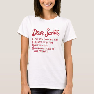 Dear Santa - クリスマスデザイン Tシャツ