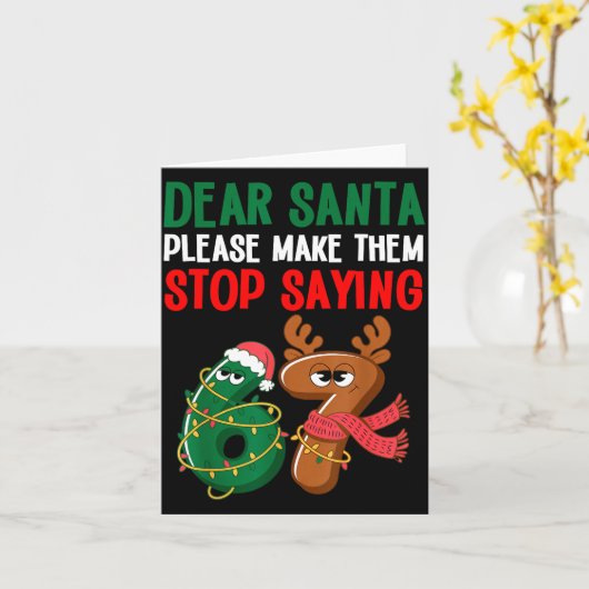 Dear Santa 67 Funny Christmas Six Seven 6-7 Meme M カード (黄色い花)