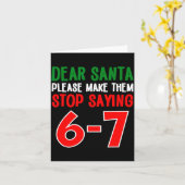 Dear Santa 67 Funny Christmas Six Seven 6-7 Meme M カード (黄色い花)