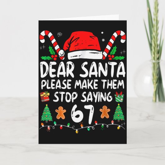 Dear Santa 67 Funny Christmas Six Seven 6-7 Meme M カード (正面)