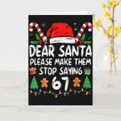 Dear Santa 67 Funny Christmas Six Seven 6-7 Meme M カード (黄色い花)