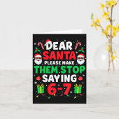 Dear Santa 67 Funny Christmas Six Seven 6-7 Men Wo カード (黄色い花)