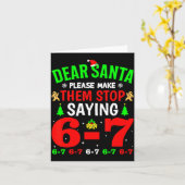 Dear Santa 67 Funny Christmas Six Seven 6-7 Men Wo カード (黄色い花)