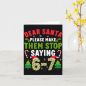 Dear Santa 67 Funny Christmas Six Seven 6-7 Men Wo カード (黄色い花)
