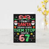 Dear Santa 67 Funny Christmas Six Seven 6-7 Men Wo カード (黄色い花)