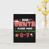 Dear Santa 67 Funny Christmas Six Seven 6-7 Men Wo カード (黄色い花)