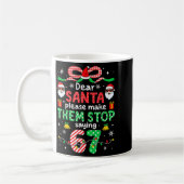 Dear Santa 67 Funny Christmas Six Seven 6-7 Men Wo コーヒーマグカップ (左)