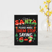 Dear Santa 67 Funny Christmas Stop Saying Six Seve カード (黄色い花)