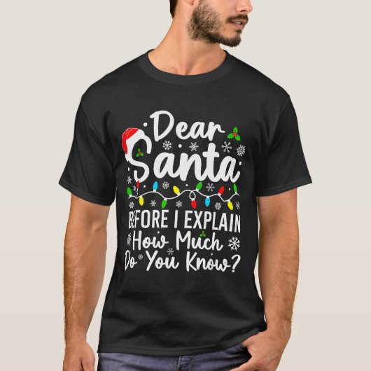 Dear Santa Before I Explain How Much Do You Know C Tシャツ (正面)