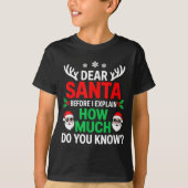 Dear Santa Before I Explain How Much Do You Know  Tシャツ (正面)