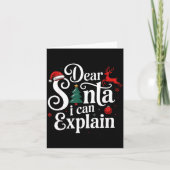 Dear Santa Can Explain Funny Christmas Kids Adults カード (正面)