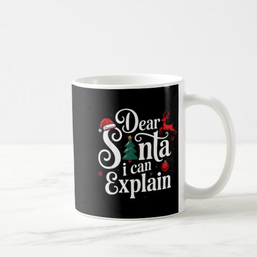 Dear Santa Can Explain Funny Christmas Kids Adults コーヒーマグカップ (右)