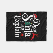 Dear Santa Can Explain Funny Christmas Kids Adults フリースブランケット (正面(横))