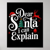 Dear Santa Can Explain Funny Christmas Kids Adults ポスター (正面)