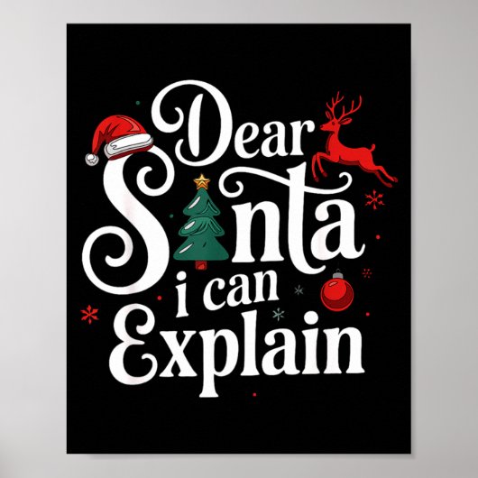 Dear Santa Can Explain Funny Christmas Kids Adults ポスター (正面)