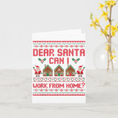 Dear Santa Can I Work From Home Funny Ugly Christm カード (黄色い花)