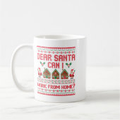 Dear Santa Can I Work From Home Funny Ugly Christm コーヒーマグカップ (左)