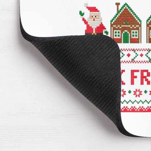 Dear Santa Can I Work From Home Funny Ugly Christm マウスパッド (コーナー)