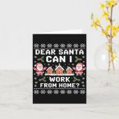 Dear Santa Can I Work From Home Ugly Christmas Swe カード (黄色い花)