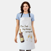 Dear Santa Champagne Design エプロン (着用した状態)