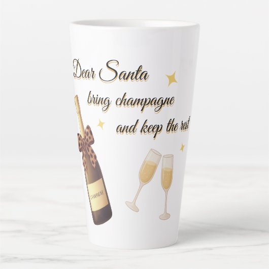 Dear Santa Champagne Design カフェラテマグ (正面)