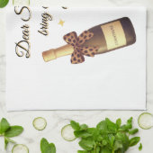 Dear Santa Champagne Design キッチンタオル (折り畳み)