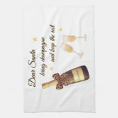 Dear Santa Champagne Design キッチンタオル (縦)