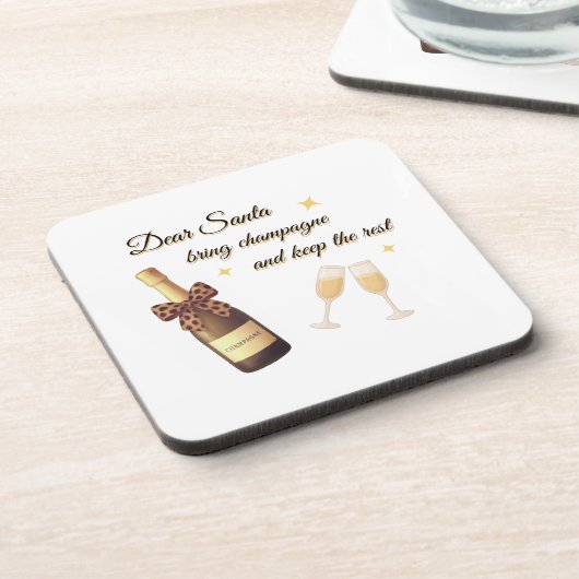Dear Santa Champagne Design コースター (左側)