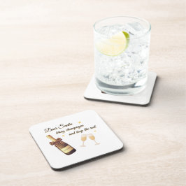 Dear Santa Champagne Design コースター