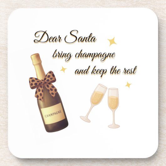 Dear Santa Champagne Design コースター (正面)