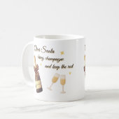 Dear Santa Champagne Design コーヒーマグカップ (正面左)