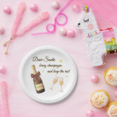 Dear Santa Champagne Design ペーパープレート (パーティー)