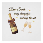 Dear Santa Champagne Design ポスター (正面)