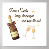 Dear Santa Champagne Design ポスター (正面)