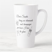 Dear Santa Champagne & Diamonds Line Art Design カフェラテマグ (右)