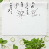 Dear Santa Champagne & Diamonds Line Art Design キッチンタオル (折り畳み)