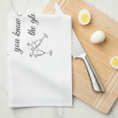 Dear Santa Champagne & Diamonds Line Art Design キッチンタオル (四つ折り)