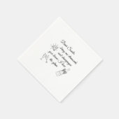 Dear Santa Champagne & Diamonds Line Art Design スタンダードカクテルナプキン (角)