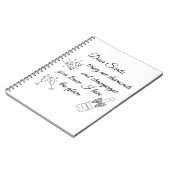 Dear Santa Champagne & Diamonds Line Art Design ノートブック (左側)