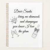 Dear Santa Champagne & Diamonds Line Art Design プランナー手帳 (正面)