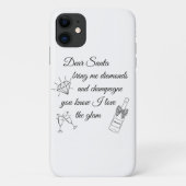 Dear Santa Champagne & Diamonds Line Art Design Case-Mate iPhoneケース (裏面)