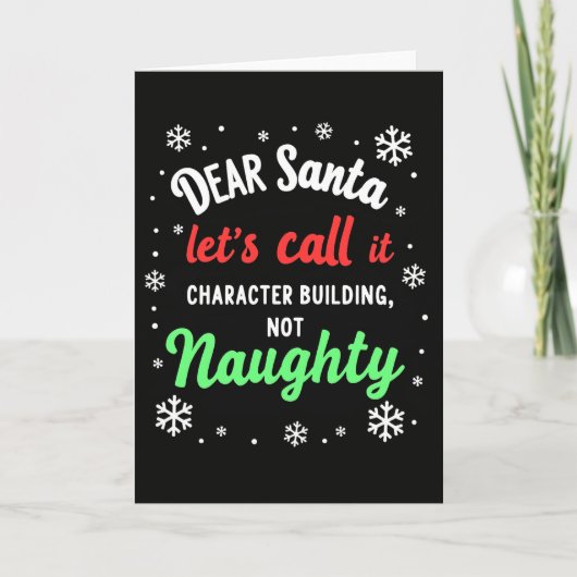 Dear Santa Christmas Card Character Building カード (正面)