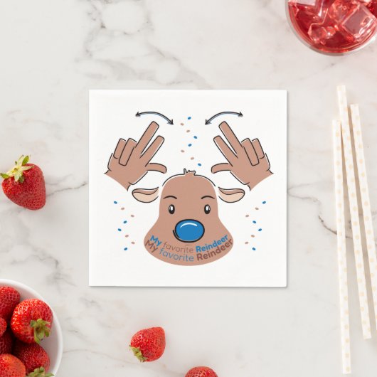 Dear Santa Claus in Sign Language スタンダードカクテルナプキン (インサイチュ)