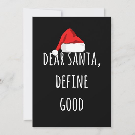Dear Santa Define Good Funny Christmas カード (正面)