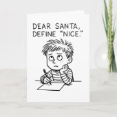 Dear Santa, Define Nice - Funny Christmas Card シーズンカード (正面)